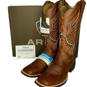 Ariat Brown and Blue Heeled Boots